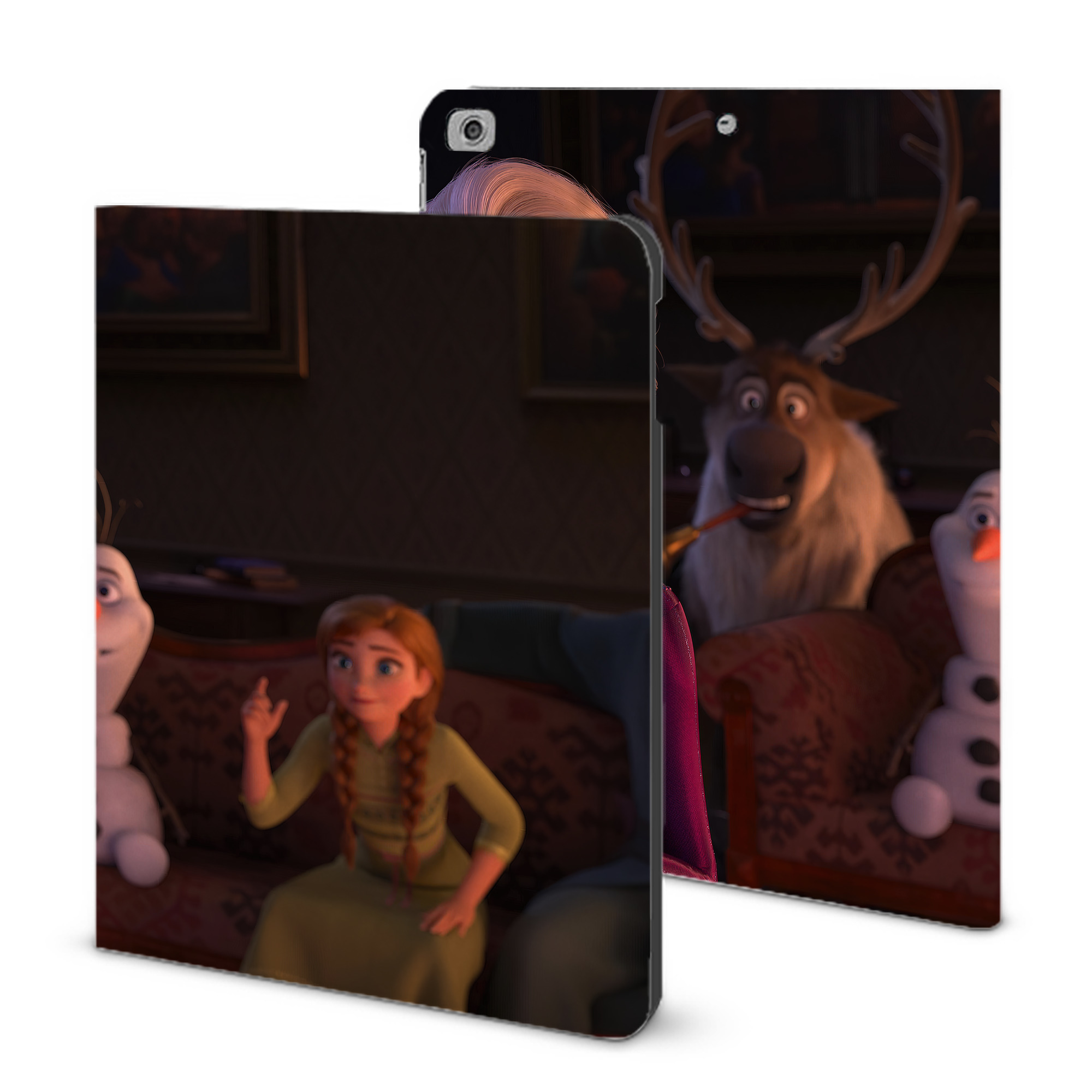 （画像用） アナと雪の女王 アンナ エルサ Frozen Anna Elsa IPad ケース ブック型 PUレザー TPU 耐衝撃 軽量 薄型 ペン収納なし 全面保護 IPad 各モデル対応